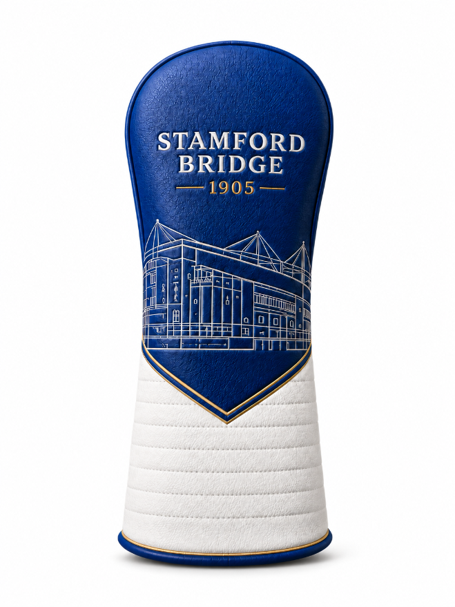 **COMING SOON** Chelsea Stamford Bridge Golf Driver Headcover – Premium PU Leather