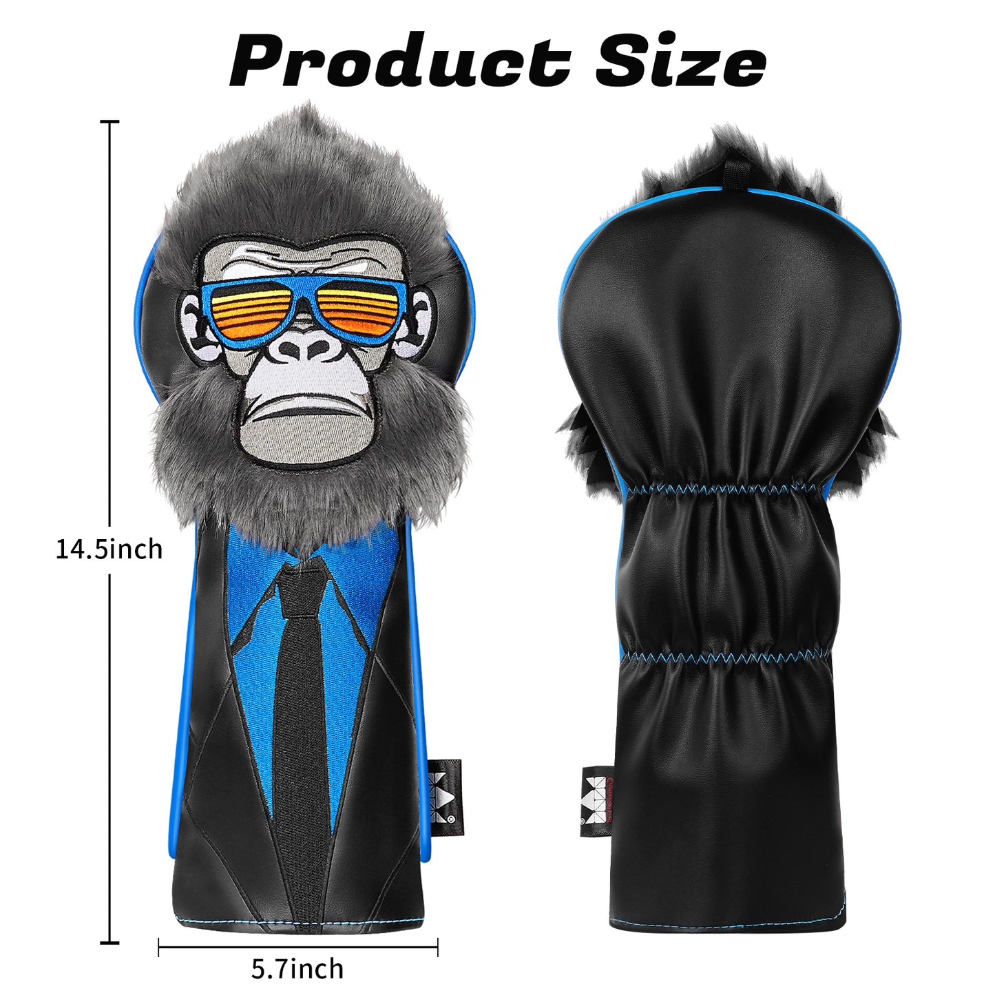 Gorilla Plush Golf Driver Headcover – Full Colour | PU Leather | Universal Fit