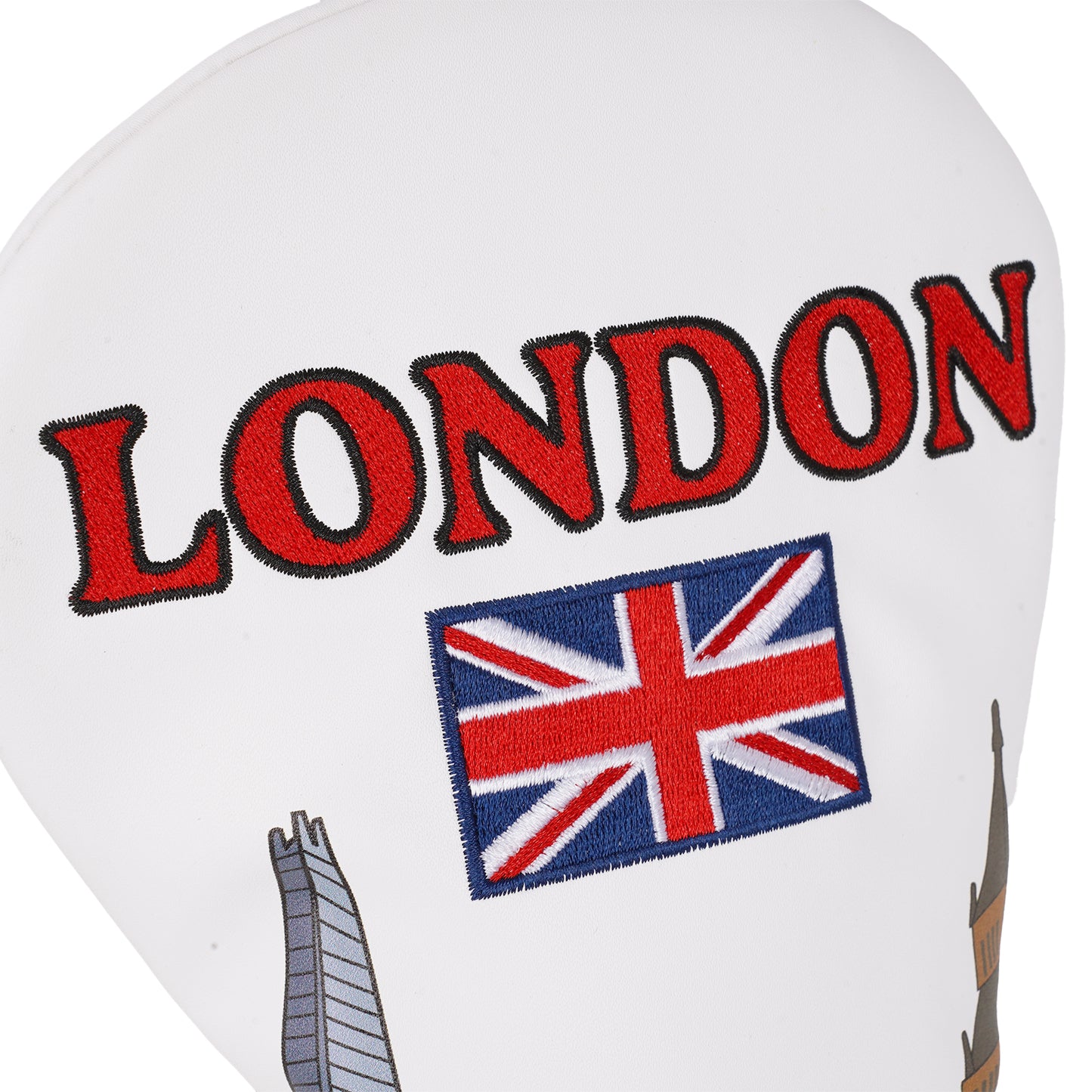 London Golf Driver Headcover - Unique City Design Featuring The Shard, Tower Bridge & Big Ben - Premium Leather Cover