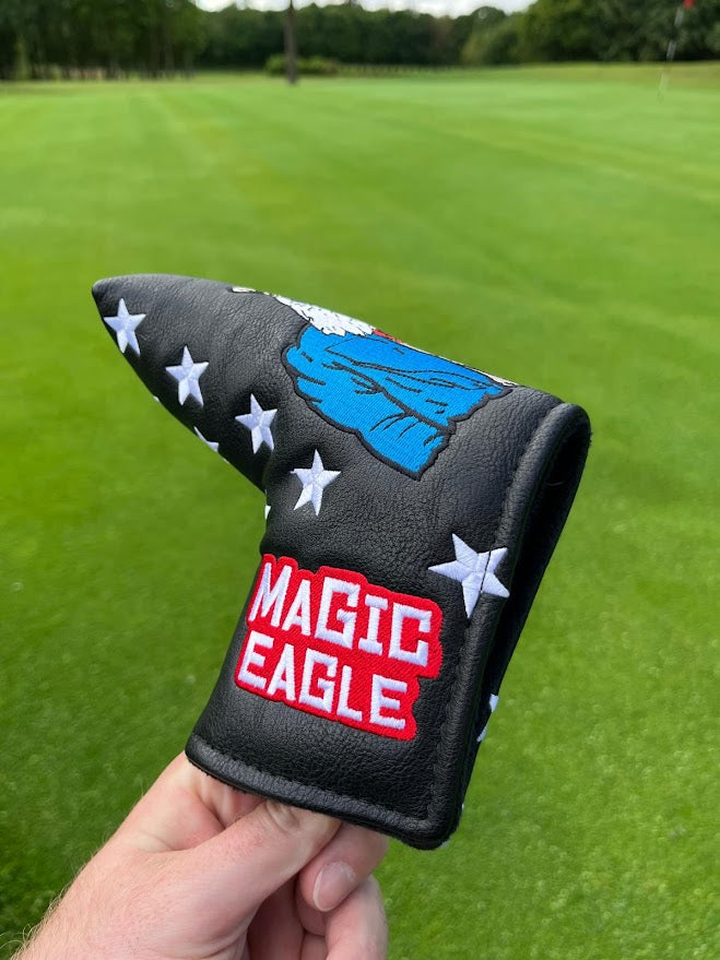 Magic Eagle Golf Putter Headcover Magnetic Closure Golf Putter Cover (black)