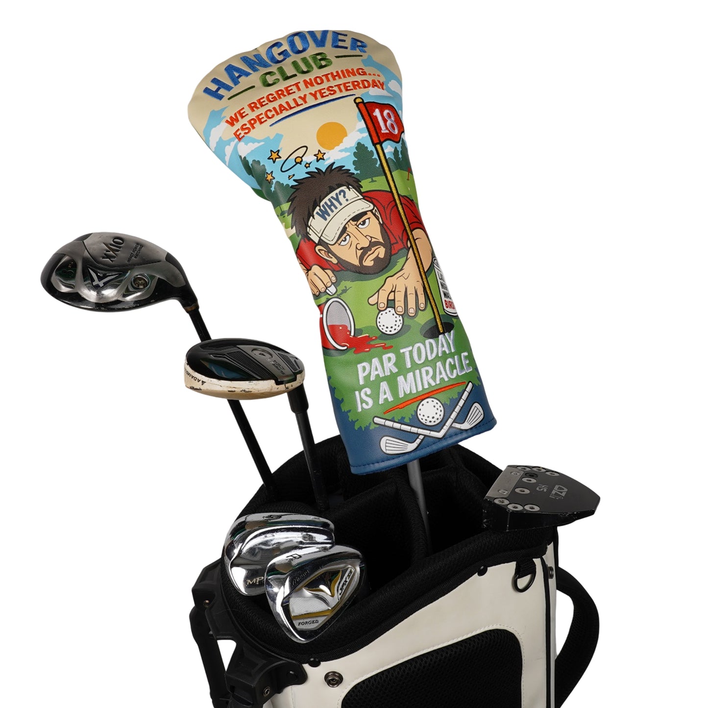 Hangover Club Golf Driver Headcover – "Because Some Rounds Start the Night Before"