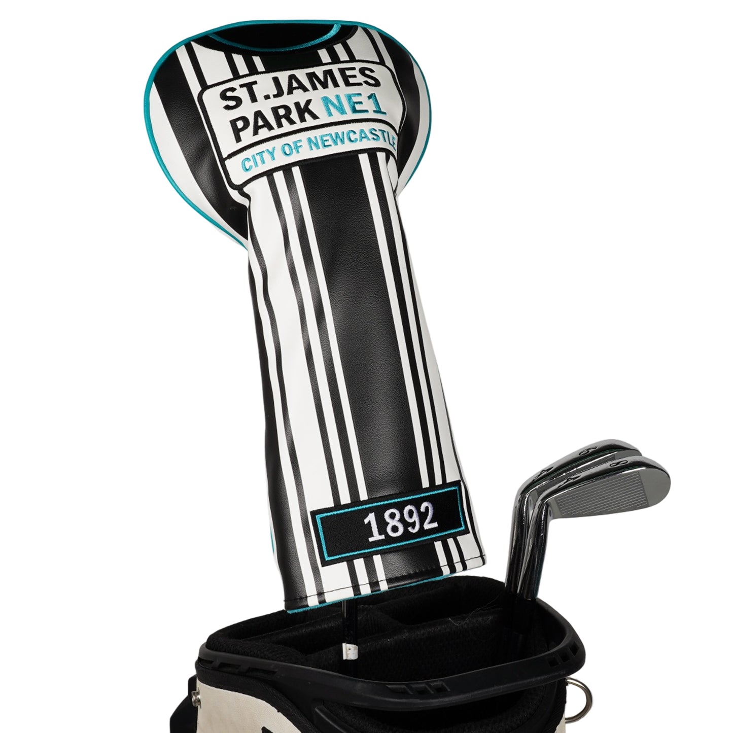 Newcastle St James Park Golf Driver Headcover - Black & White Striped 26/27 season