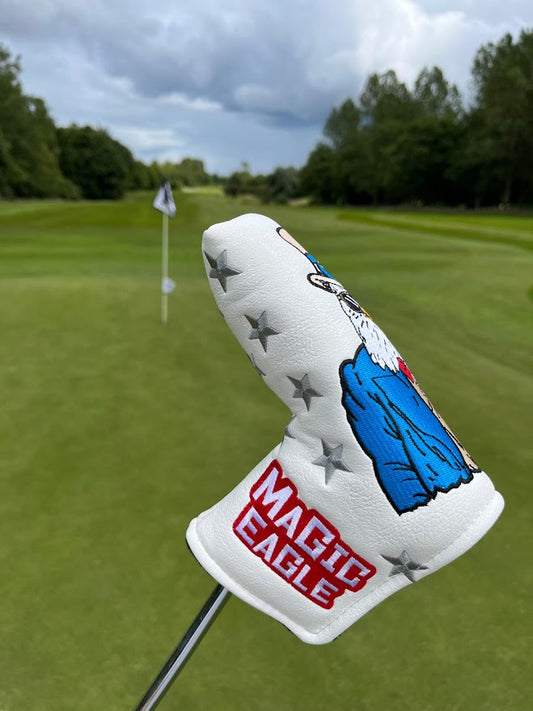 Magic Eagle Golf Putter Headcover Magnetic Closure Golf Putter Cover (white)