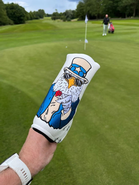 Magic Eagle Golf Putter Headcover Magnetic Closure Golf Putter Cover (white)