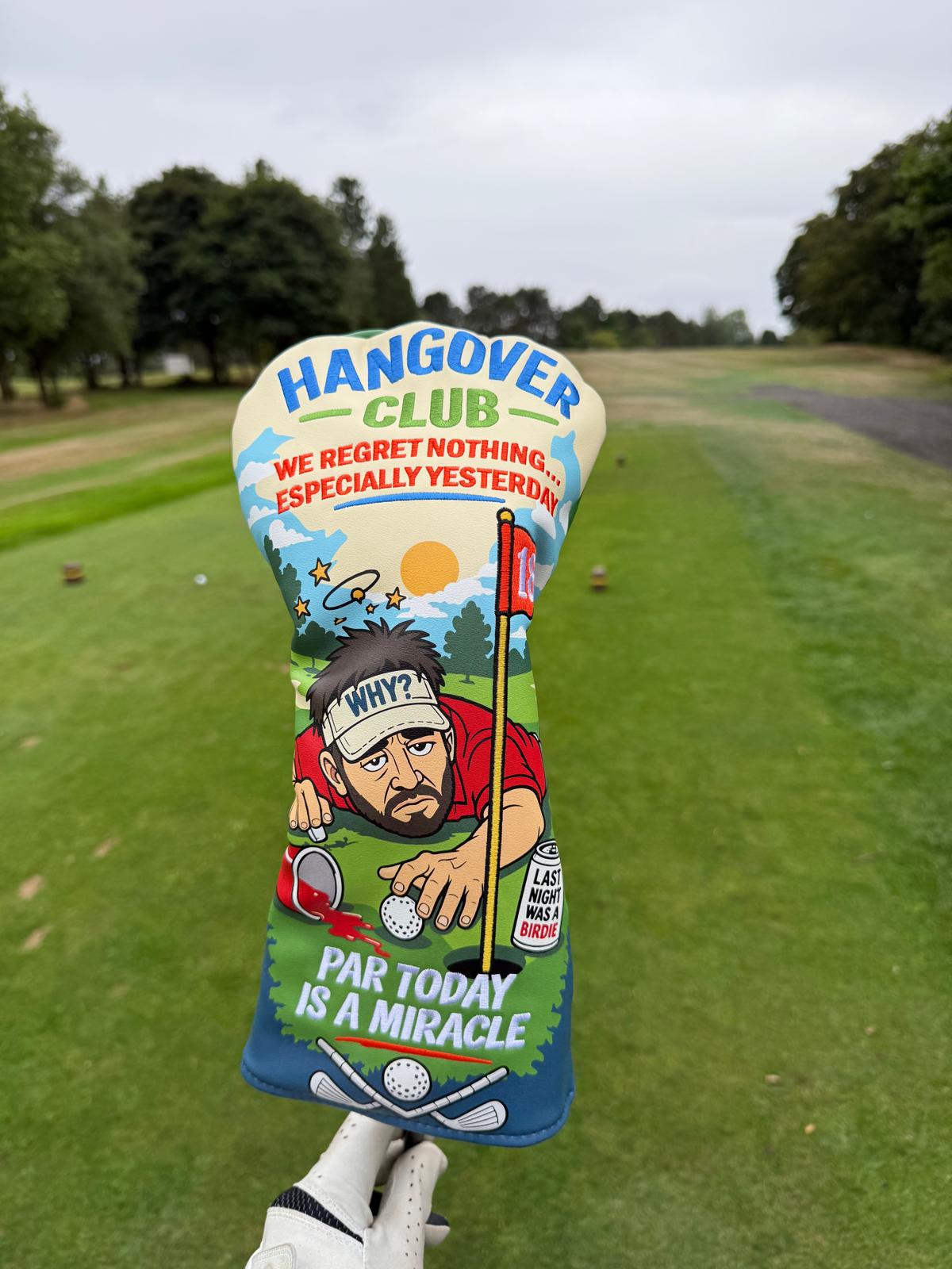 Hangover Club Golf Driver Headcover – "Because Some Rounds Start the Night Before"