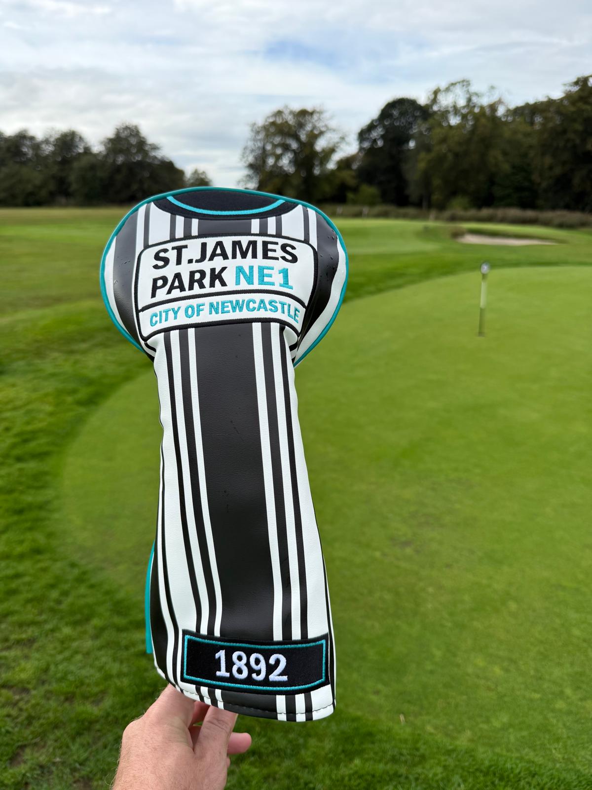 Newcastle St James Park Golf Driver Headcover - Black & White Striped 26/27 season